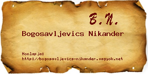 Bogosavljevics Nikander névjegykártya